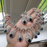 Blue Sapphires Necklace Set